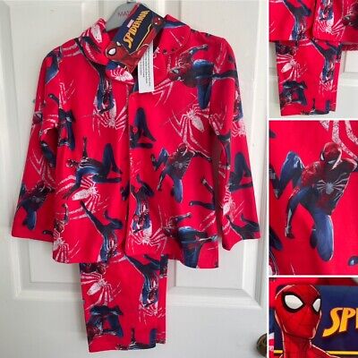 Matalan Marvel SPIDERMAN Boys Classic Brushed Cotton Pyjamas Set - Age 7 Years.