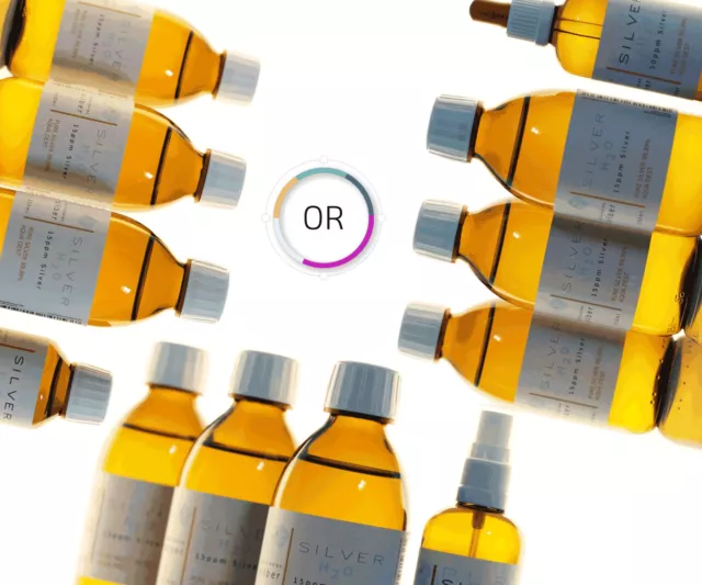 Argent colloïdal (850ml) 3 x 250ml / 15ppm + vaporisateur | bouteille | pipette