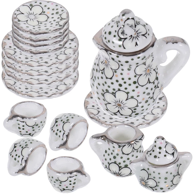 10PCS Miniature White Ceramic Cups - Tiny Dollhouse Kitchen Accessories For Scale Model Displays