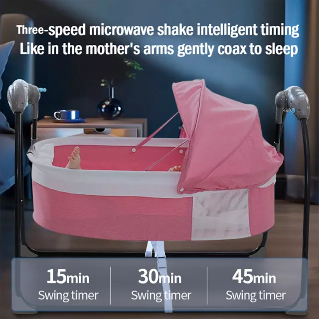 Elektrische Babybett Wiege Babywiege Auto-Swing Schaukelstuhl Kindershaker +Mat