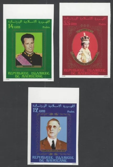 Mauritania #396-98 Queen Elizabeth IMPERF MNH