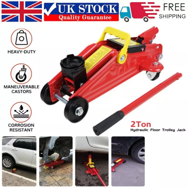 2Ton Hydraulic Trolley Floor Jack Low Profile Car Van Garage Lift TUV Effortless