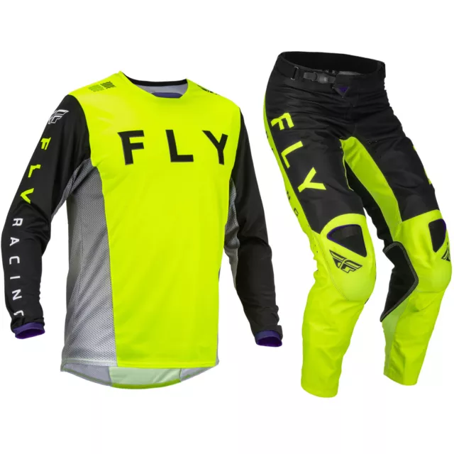 2023 Fly Racing Motocross Mx Kit Pants Jersey Kinetic Kore - Hi-Viz / Black