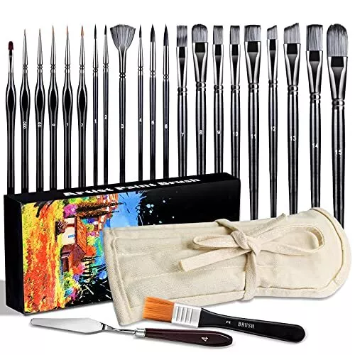 Aottom Pinceaux Peinture Acrylique Professionnels 16* Pinceaux de Peinture & ...