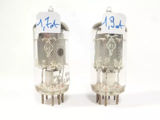 one pair audio preamp tube EF86 6CF8 RT same code 8Y6 L9A3, tested Strong