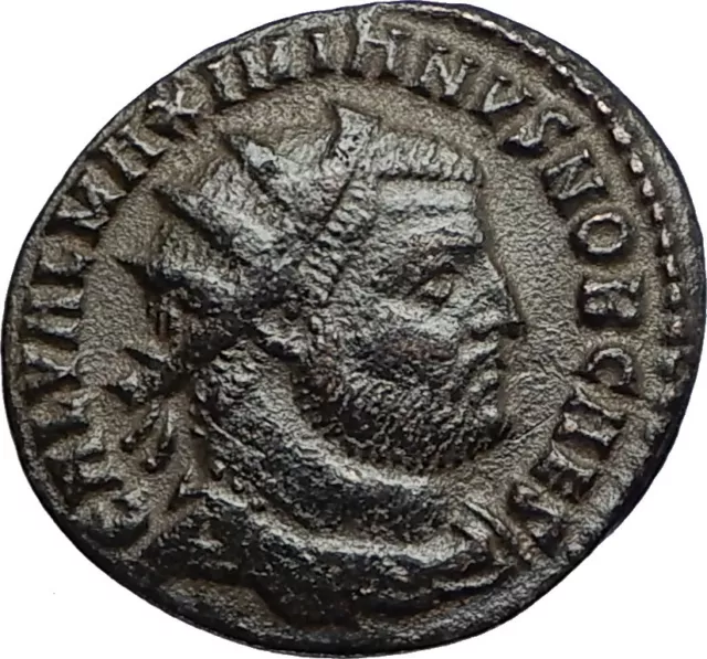 GALERIUS Authentic Ancient 295AD Cyzicus Roman Coin JUPITER gives VICTORY i67421