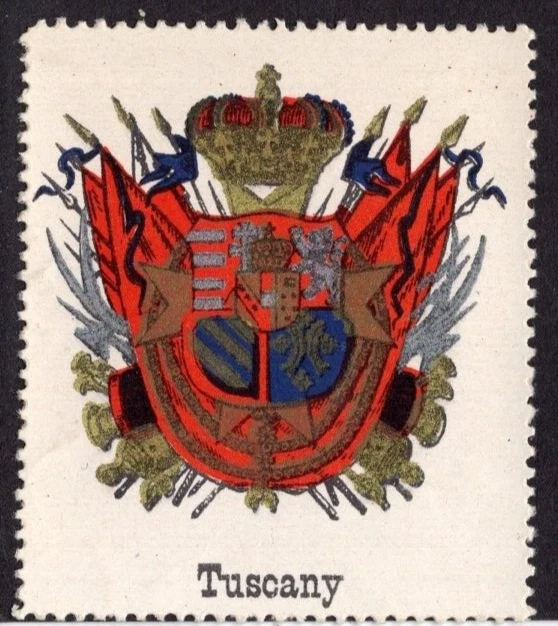 Aschenputtel Briefmarken - Italien Toskana Wappen 43x50mm