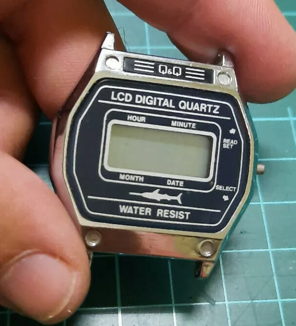 VINTAGE 80S CITIZEN Q Q LCD Digital Quartz Watch WR Spare parts