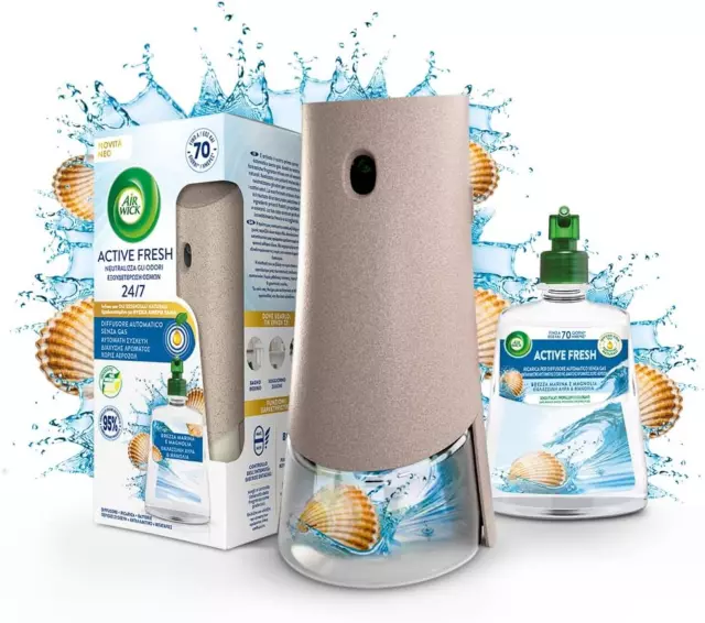 Air Wick Active Fresh Deodorante per Ambienti, Diffusore Automatico Senza Gas, C
