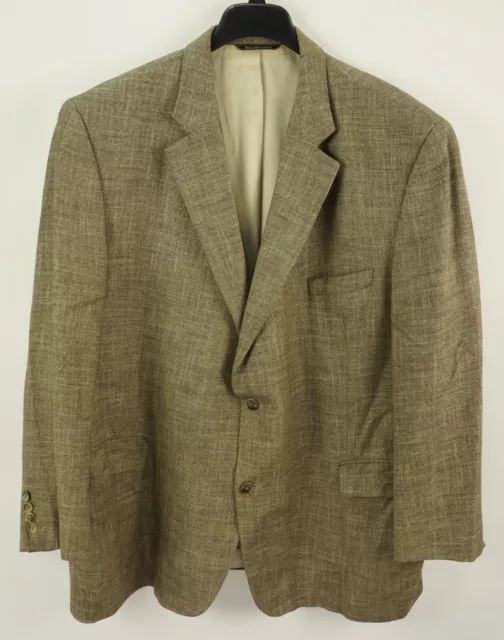 Jack Victor Men's 50R Brown Basket Woven Bamboo Performance Blazer Sport Coat