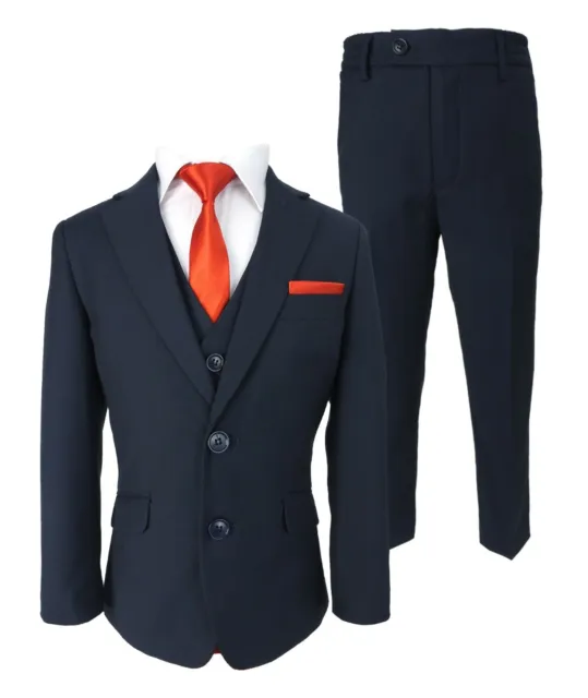 Page Boys Wedding Suit  Prom French Navy Blue Formal Kids Set