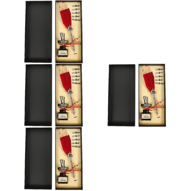 4 Sets fountain pens Edelstahlspitzen Tintensatz Geschäftsanzug Geschenkset