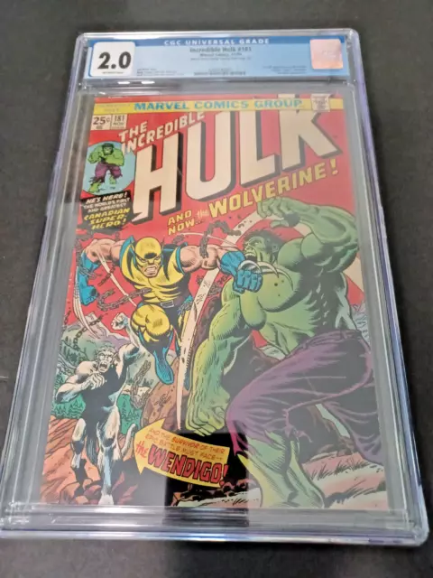 Incredible Hulk #181 - 1st full appearance Wolverine - MVS missing - CGC 2.0