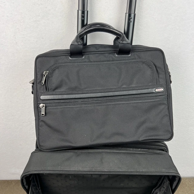 TUMI Alpha Deluxe Expandable Wheeled Rolling Briefcase Bag Black w/Laptop Insert 12