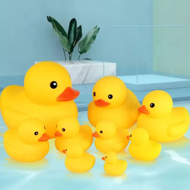 Cute Little Yellow Duck With Squeeze Sound Bath Toys Soft Rubber Float Duck Play