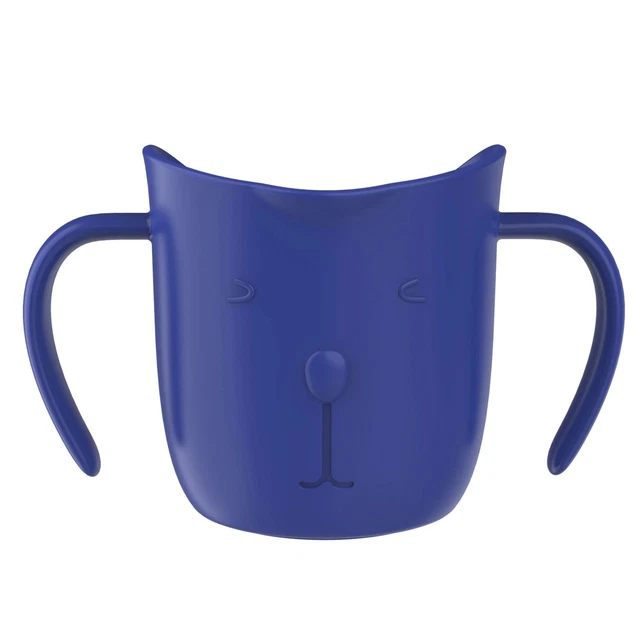 Taza para niños de doble mango diseño oblicuo taza de agua de alimentación infantil de plástico