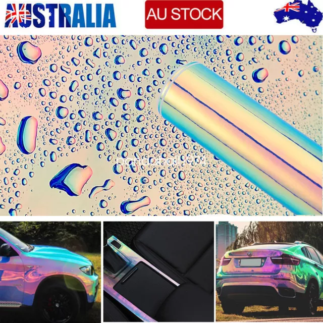 135*75CM Laser Blue Glossy Car Body Vinyl Car Wrap Sticker Air Release Film AU