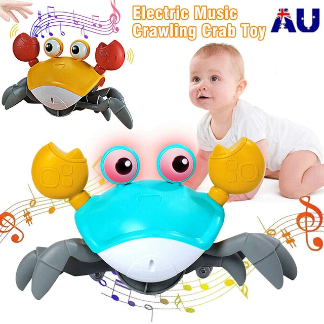 Electric Music LED Crawling Crab Baby Toy Light Up Kids Toddler Interactive Toys