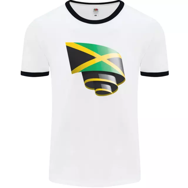 Chicorées Jamaican Drapeau Jamaica Jour Football Hommes Ringer