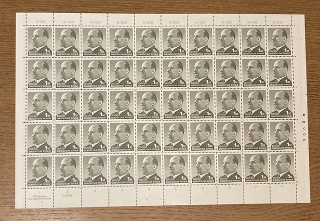 DDR 1969 kpl. Bogen  Mi.Nr. 1481 mit Dv Fn 3 dgz/ 2 Lz
