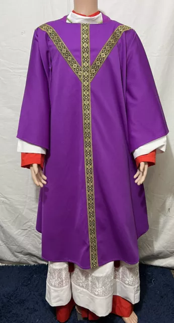 Liturgical Clergy Chasuble Vestment Purple