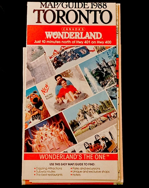 MAP/GUIDE 1988 TORONTO Canada’s Wonderland Fold Out Map 22”x 35.5” EUR ...