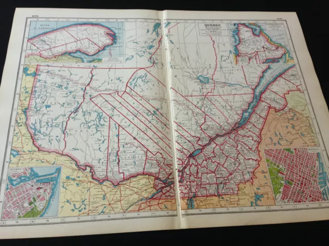 Harmsworth New Atlas Of The World "Quebec"