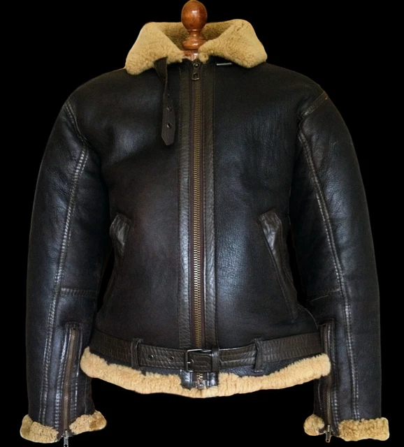 B-3 LEATHER SHEEPSKIN Shearling Flying Pilot Aviator Bomber Irvin Jacket Coat UK