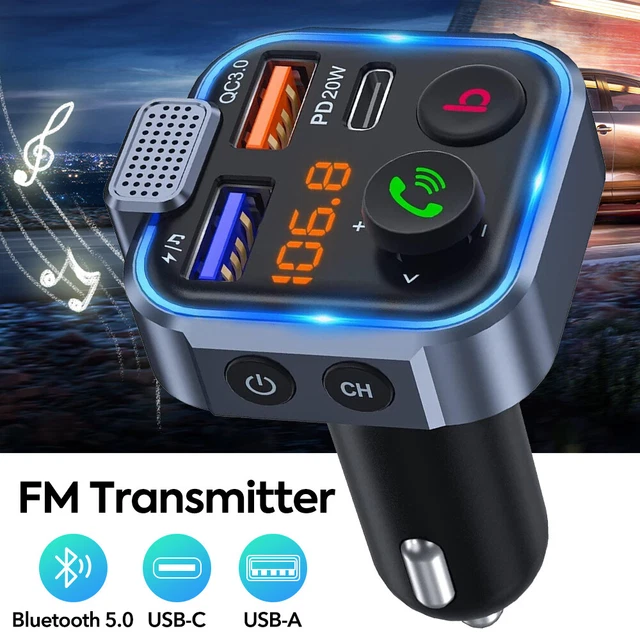 Transmetteur FM Bluetooth X5 Pour Voiture - Chargeur USB - Lecteur MP3 Sans Fil