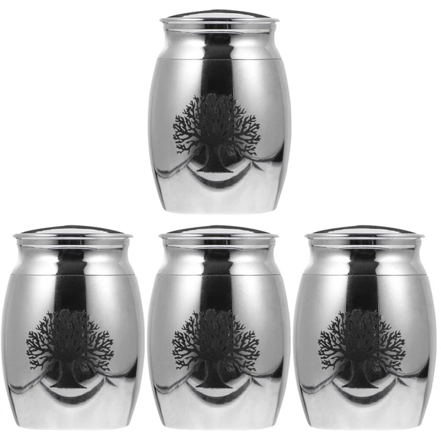 4 Pcs Urn Stainless Steel Human Urns Kitten European and American