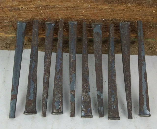 10 Vintage Antique Square Cut Nails 2 1/2" Long Patina Coating