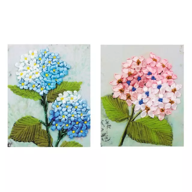 2 Pieces Of Silk Ribbon Embroidery DIY Hydrangea Embroidery For  Families And