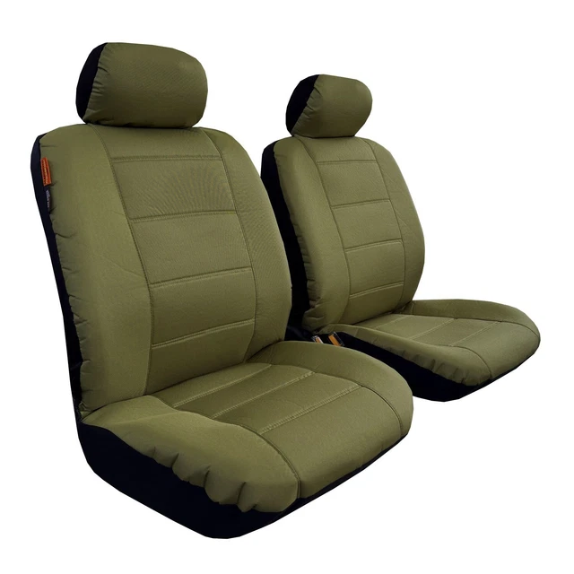 OLIVE GREEN CANVAS Seat Covers for Toyota Hilux Extra Cab 11/2015On