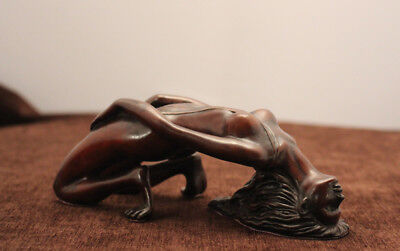 Semi Nude Female Deco Sculpture Bone Resin "The Bridge"