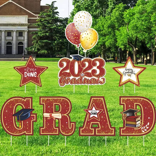 GRADUATION YARD SIGN 2023 Decorations, 8 PCS Large Congrats Grad Yard ...