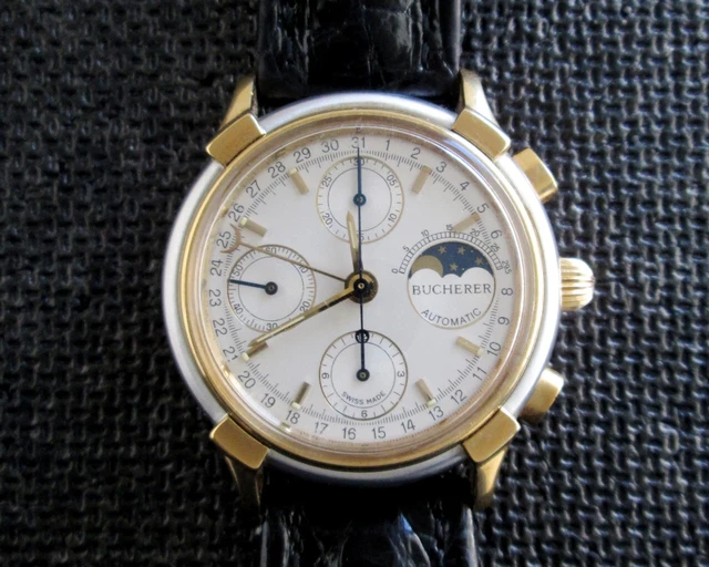 BUCHERER 78790 MOONPHASE Chronograph Automatic 30m Men s Watch ETA