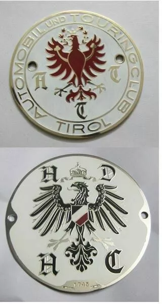ADAC Automobile Club Tirol / - Set 2PCS Voiture Grill Badge Emblème Logos Métal