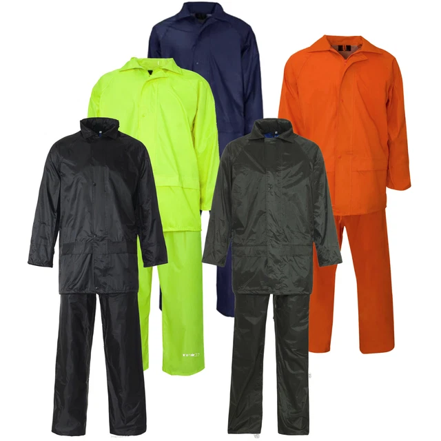 ADULTS WATERPROOF SUIT Jacket & Trousers Packaway Rain Set Womens Mens