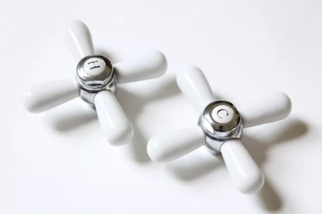 antique faucet porcelain cross handles | deco bath vtg victorian sink tub handle