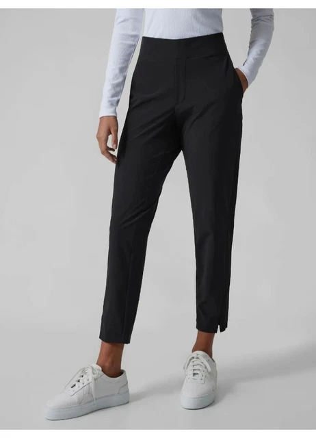 Athleta Brooklyn Ankle Pant Black Pull On Lightweight Travel Joggers 8 Petite