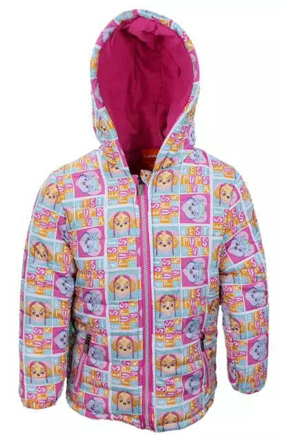 Giacca scuola invernale per bambine PAW PATROL cappotto rosa foderata pile aderente nuova