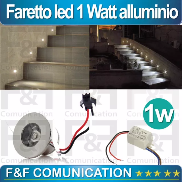 10 Faretti Led Punto Luce Da Incasso 1W Luce Fredda Segnapasso Fari Illuminazion