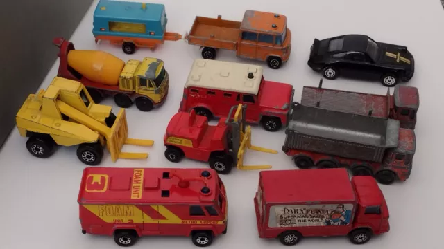 Lesney & Corgi toy vehicles + Majorette Benz van '70s - '80s