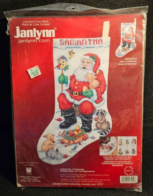 DIY Needlepoint Counted Cross Stitch Cozy Christmas Stocking Embroidery  Kit