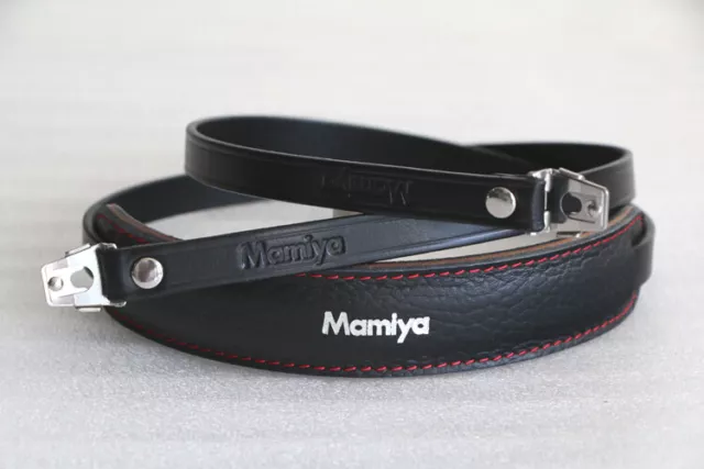 Genuine Leather Neck Shoulder Strap Padd w/Clips For Mamiya 645PRO SUPER Camera