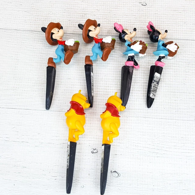 DISNEY MICKEY MINNIE Mouse Winnie Pooh Figures 4" Plant Garden Stakes