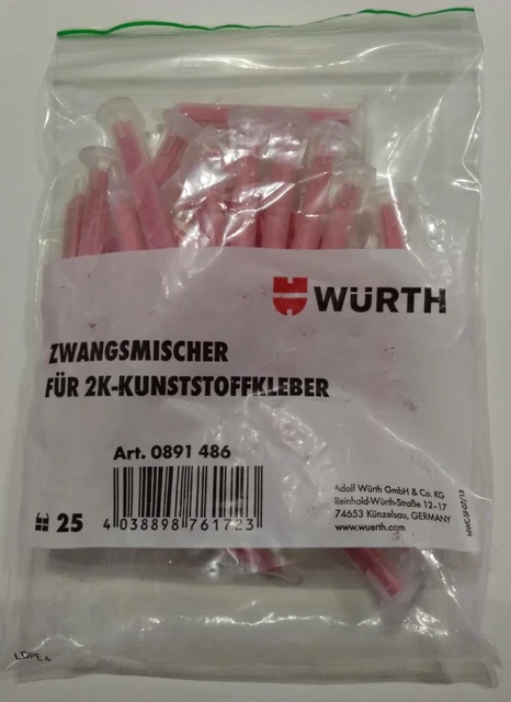 Würth Zwangsmischer für 2K-Kunststoffkleber 25 Stück