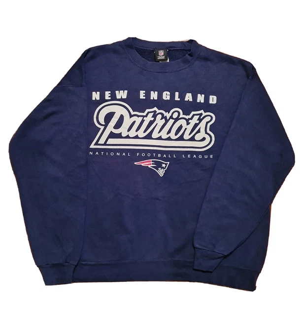 NFL Blue Sweatshirt Mens New England Patriots Size Medium- Vintage Clothing