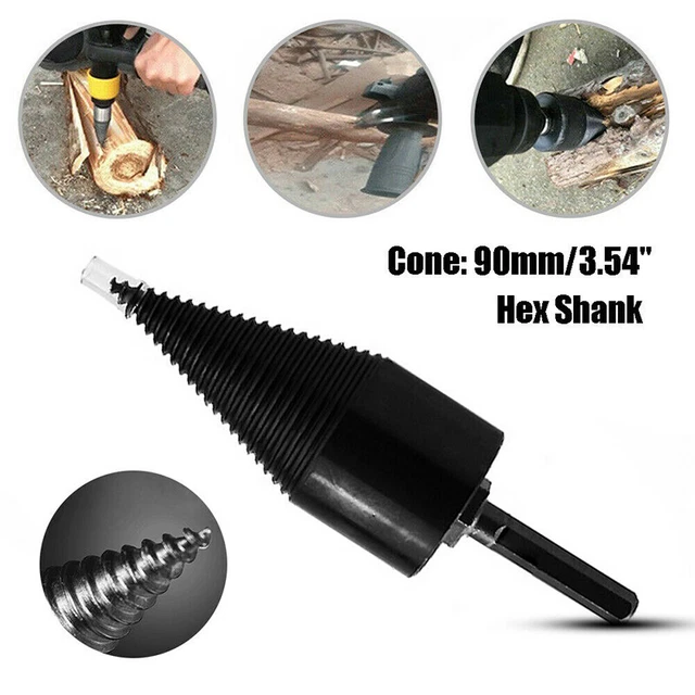 Firewood Splitter Machine Wood Cone Punch Driver Drill Bit Tools Carbon St#km