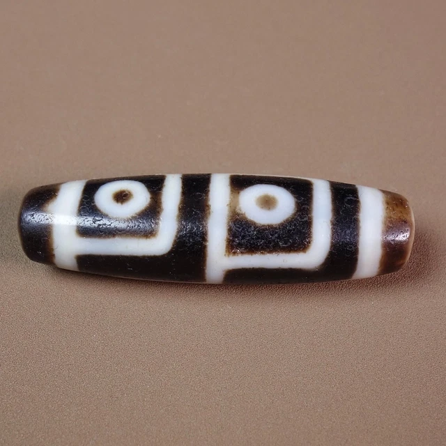 Ancient Tibetan DZI Beads Old Agate Rare 4 Eyes Totem Amulet Pendant GZI #646